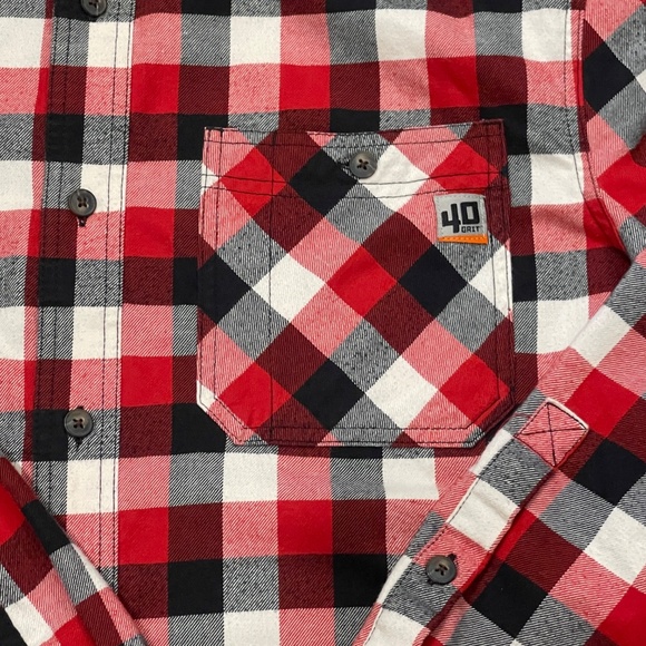Duluth Trading 40 Grit Red Black Buffalo Plaid Flannel Shirt Mens XL Long Sleeve - Picture 4 of 5